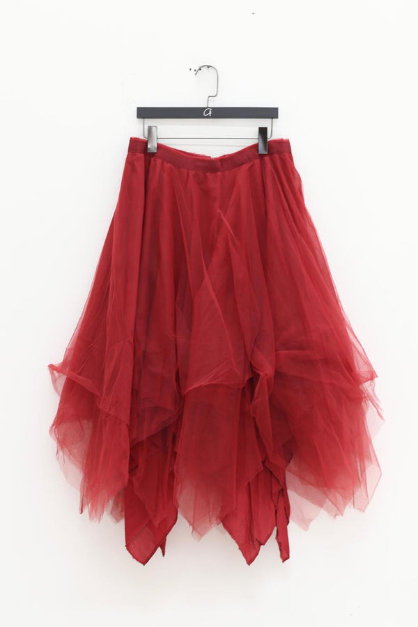 marc le bihan irregular skirt 2592 RED GUN red